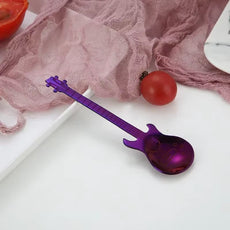 1Pcs Stainless Steel Guitar Shaped Love Coffee Spoon Teaspoon Children Spoon New Beautiful 7 Colors Coffee Tea Use Kitchen Spoon