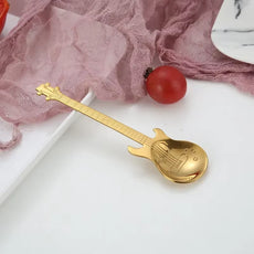 1Pcs Stainless Steel Guitar Shaped Love Coffee Spoon Teaspoon Children Spoon New Beautiful 7 Colors Coffee Tea Use Kitchen Spoon