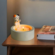 Cartoon Cat Candle Holder