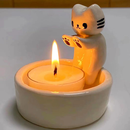 Cartoon Cat Candle Holder