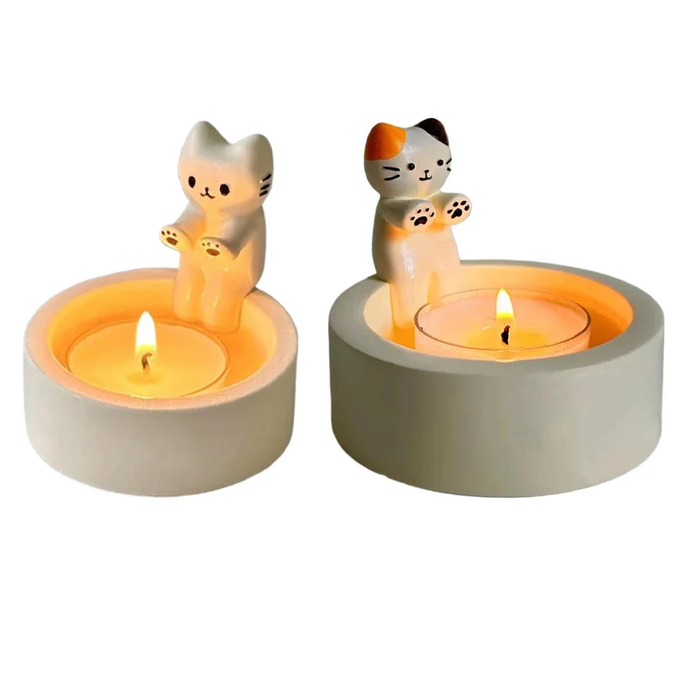 Cartoon Cat Candle Holder