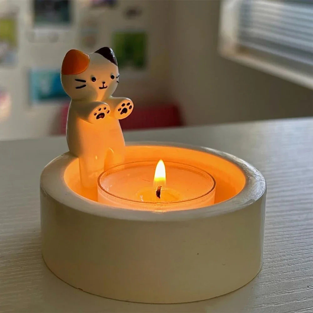 Cartoon Cat Candle Holder