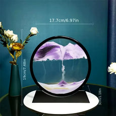 3D Hourglass Quicksand Moving Sand Art Picture round Glass Deep Sea Sandscape Craft Flowing Painting Office Home Christmas